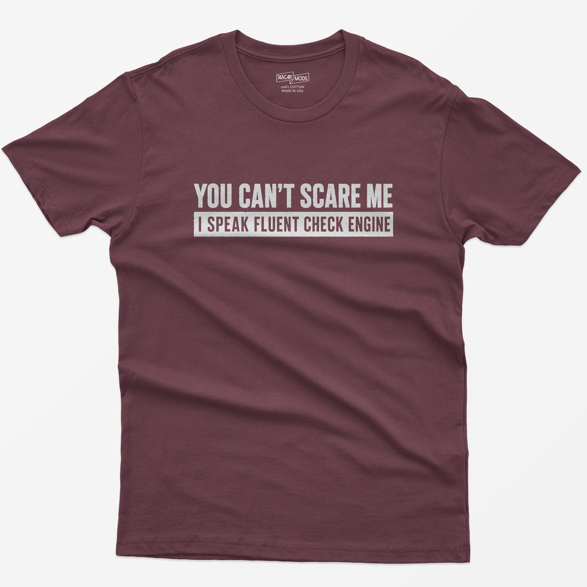 Minimalist Check Engine T-Shirt - Maroon