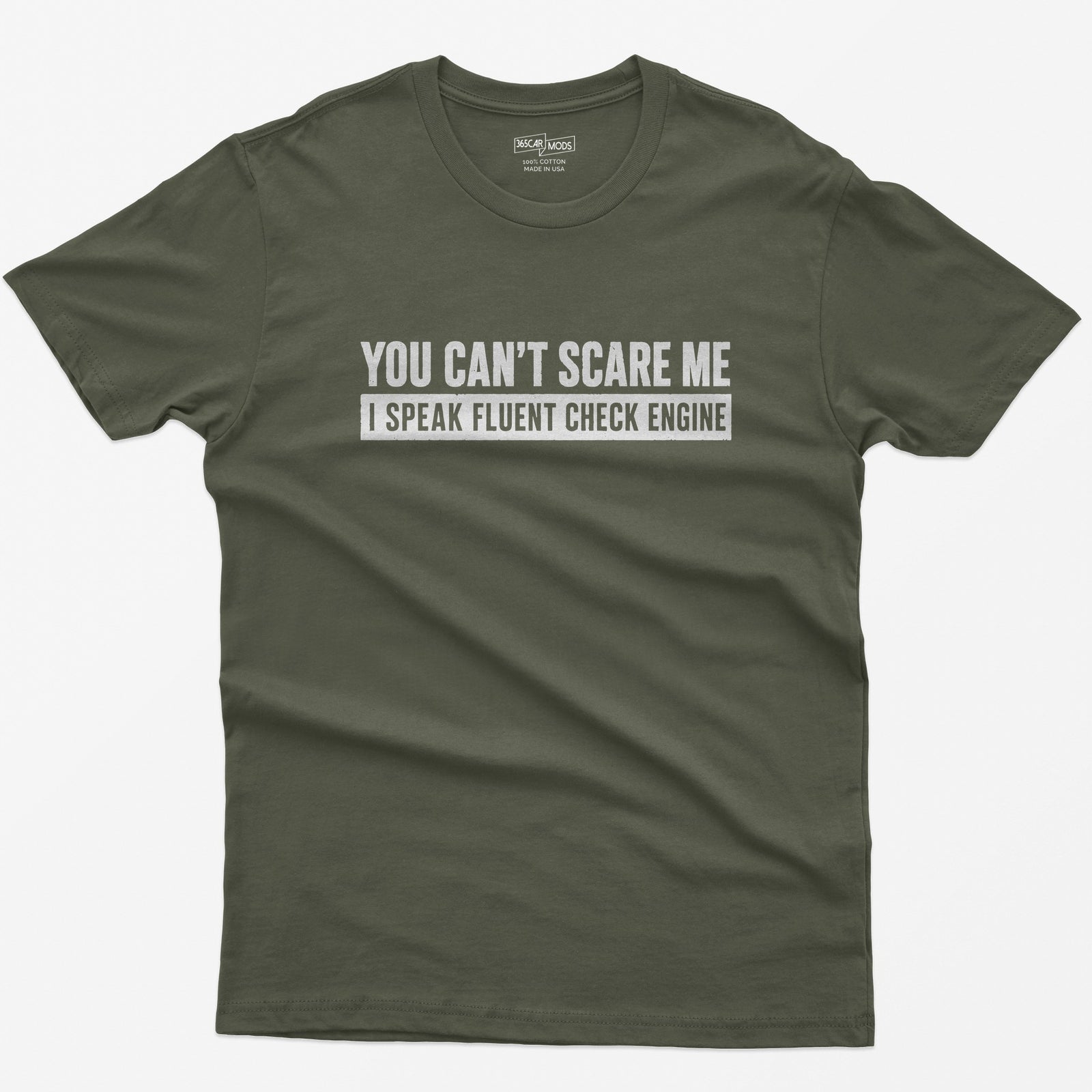 Minimalist Check Engine T-Shirt - Military Green