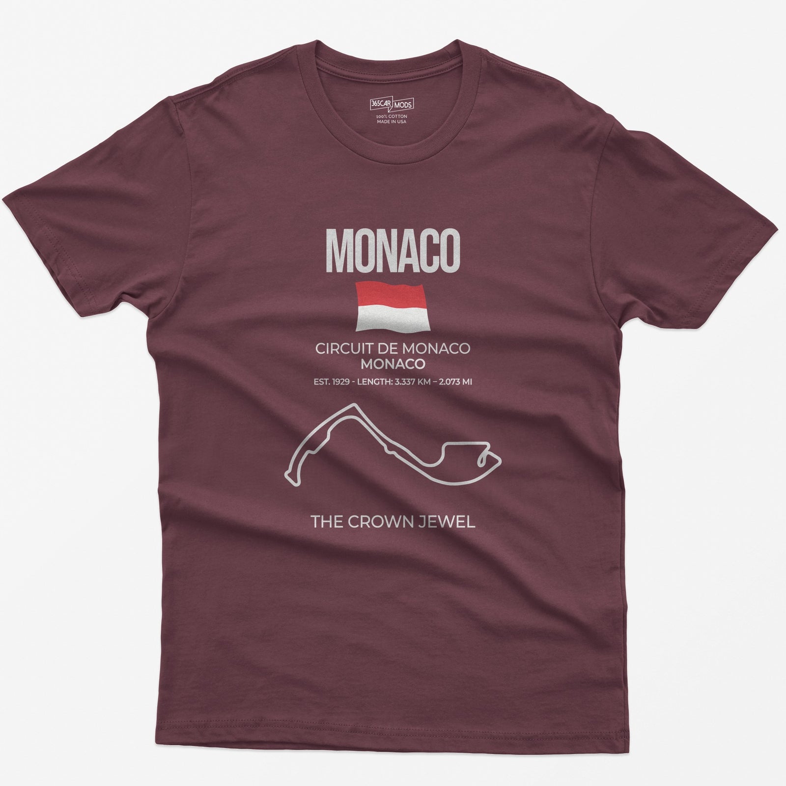 Monaco Race Track T-Shirt - Maroon