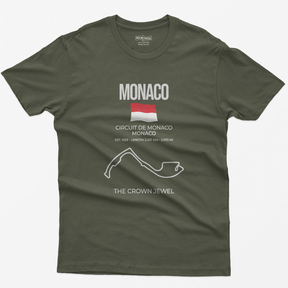 Monaco Race Track T-Shirt - Military Green
