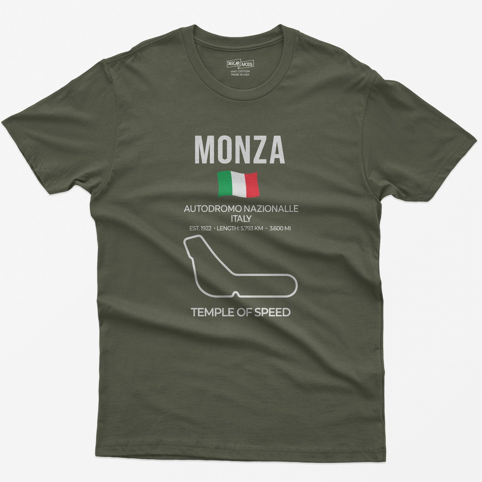 Monza Race Track T-Shirt - Military Green