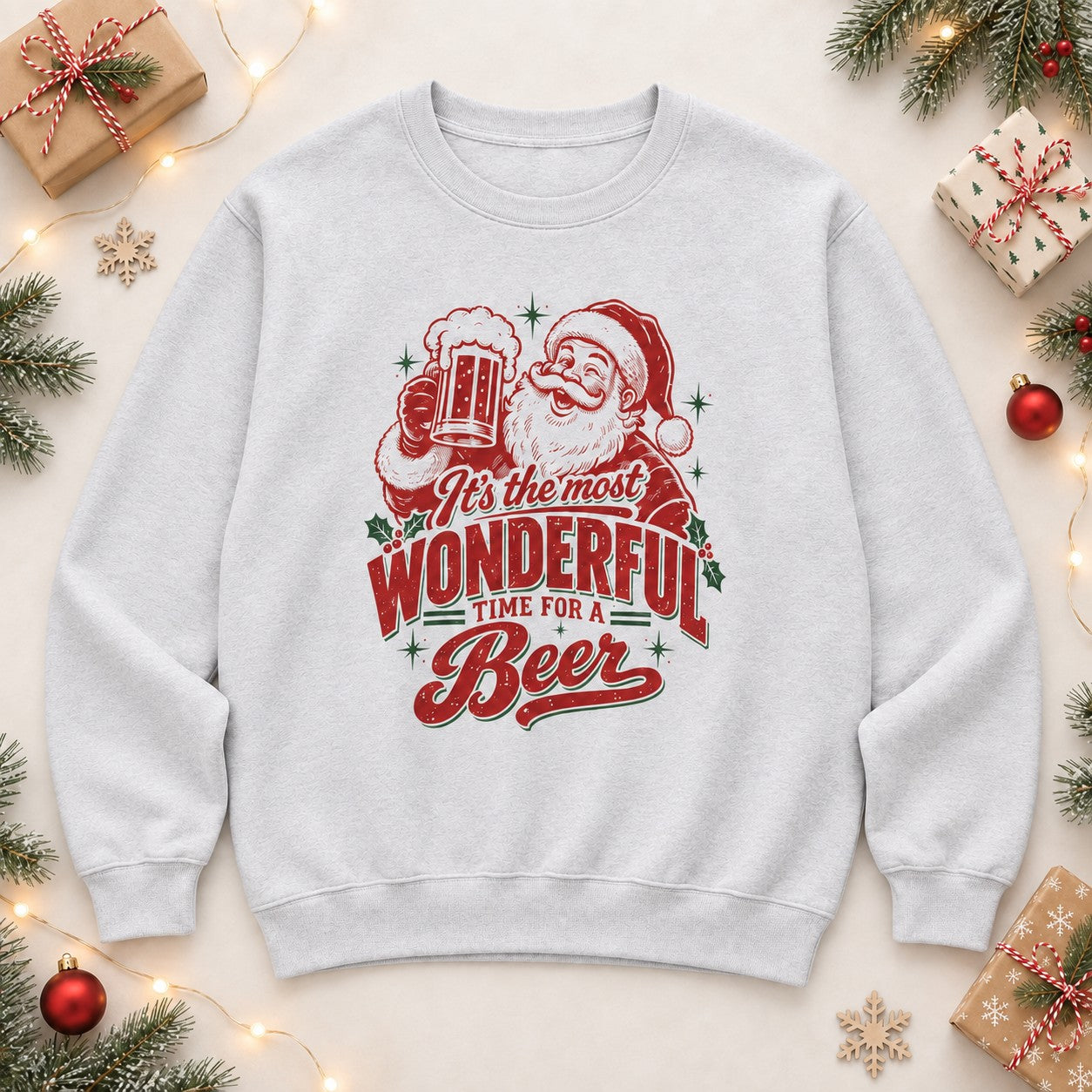 Most Wonderful Time for a Beer Sweatshirt - Ash