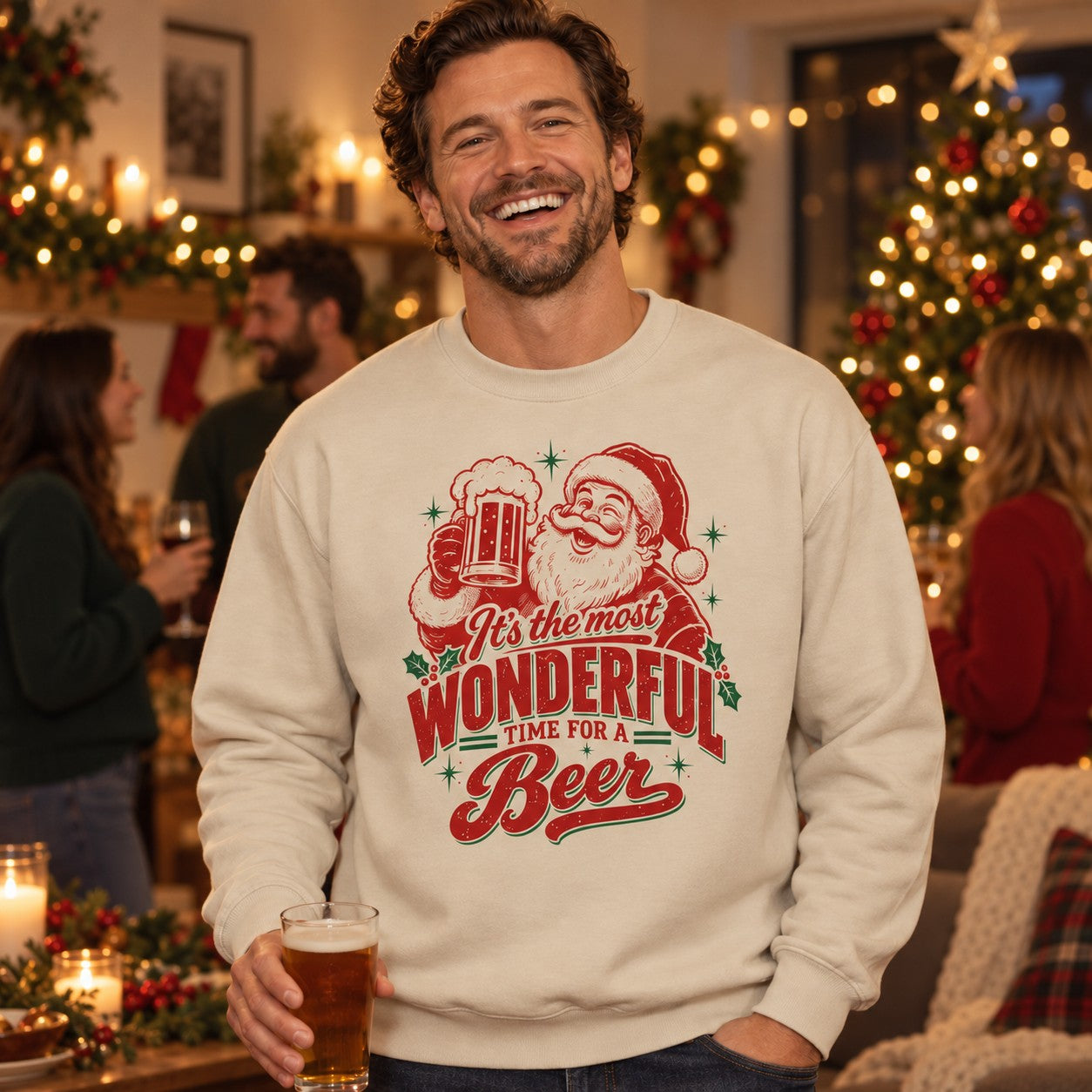 Most Wonderful Time for a Beer Sweatshirt - lifestyle photo