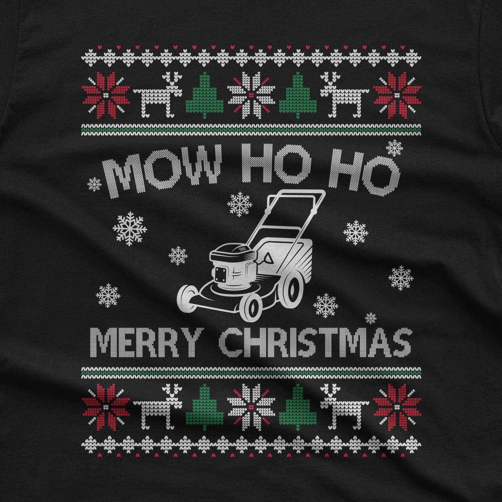 Mow Ho Ho Merry Christmas Lawn Mower T-Shirt