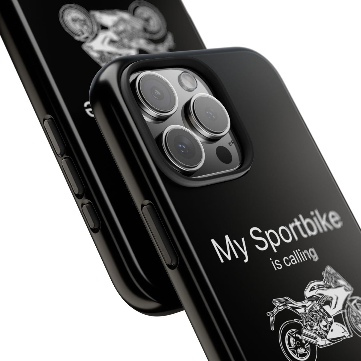 My Sportbike Is Calling tough phone case, close-up of the print