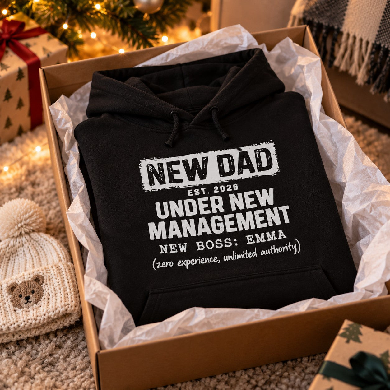 New Dad Under New Management Hoodie - lifestyle photo