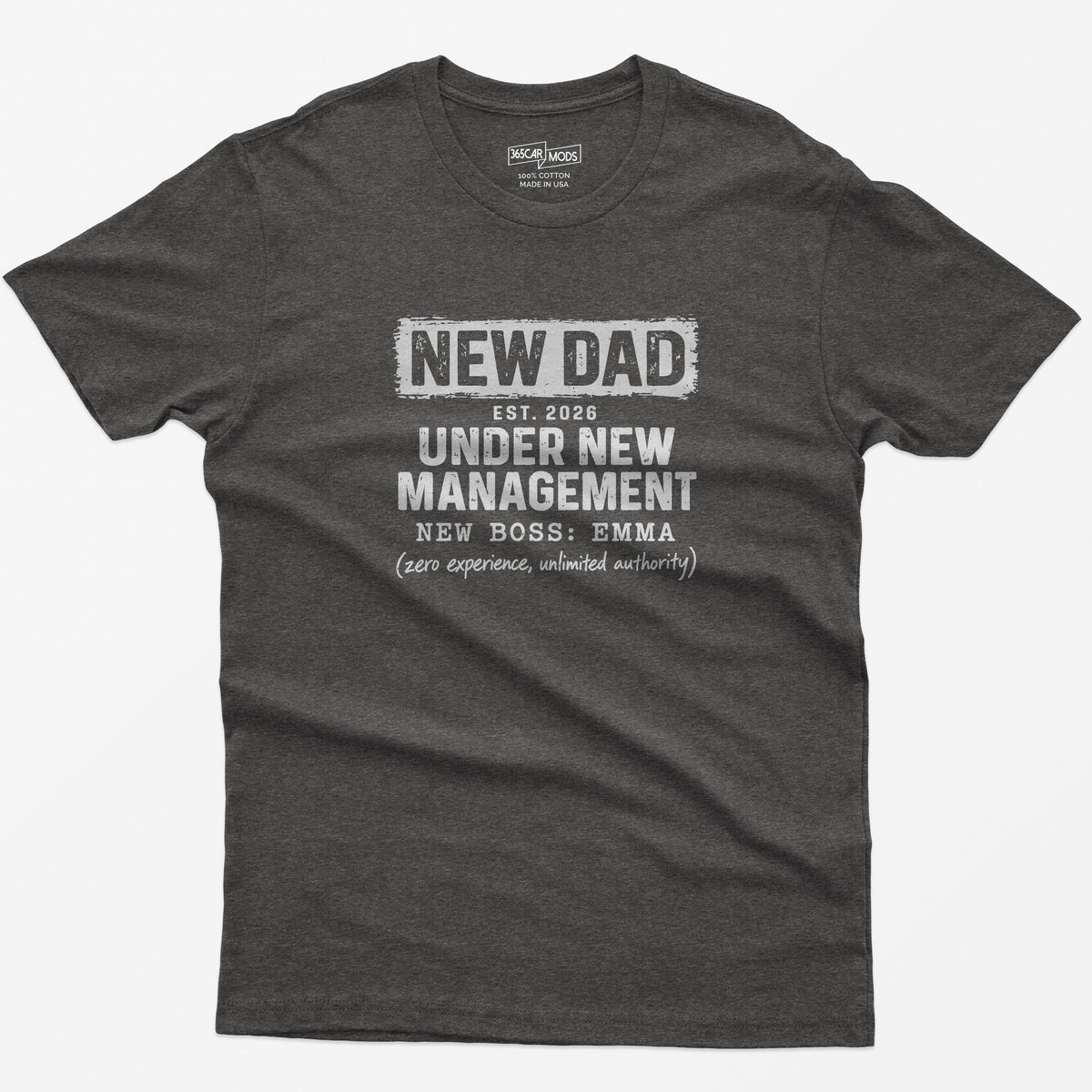 New Dad Under New Management T-Shirt - Dark Heather