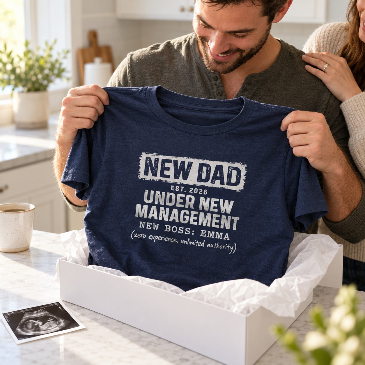 New Dad Under New Management T-Shirt - lifestyle photo