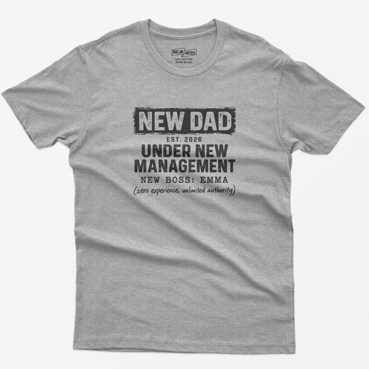 New Dad Under New Management T-Shirt - Sport Grey