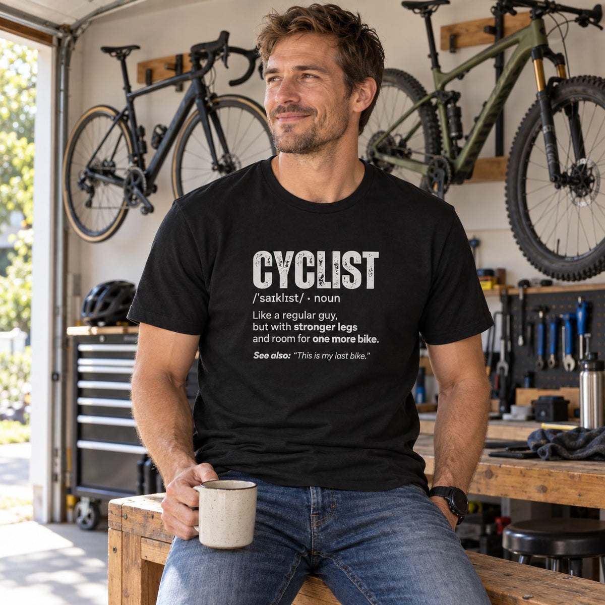 One More Bike Cyclist T-Shirt - lifestyle photo