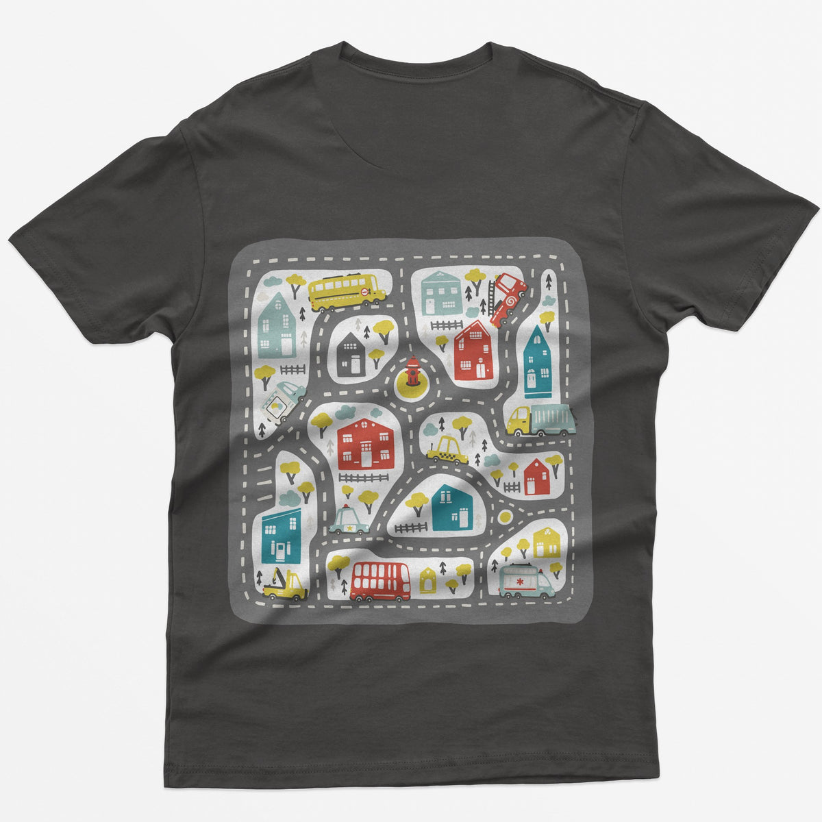 Play Cars on Dad's Back T-Shirt - Dark Heather back print