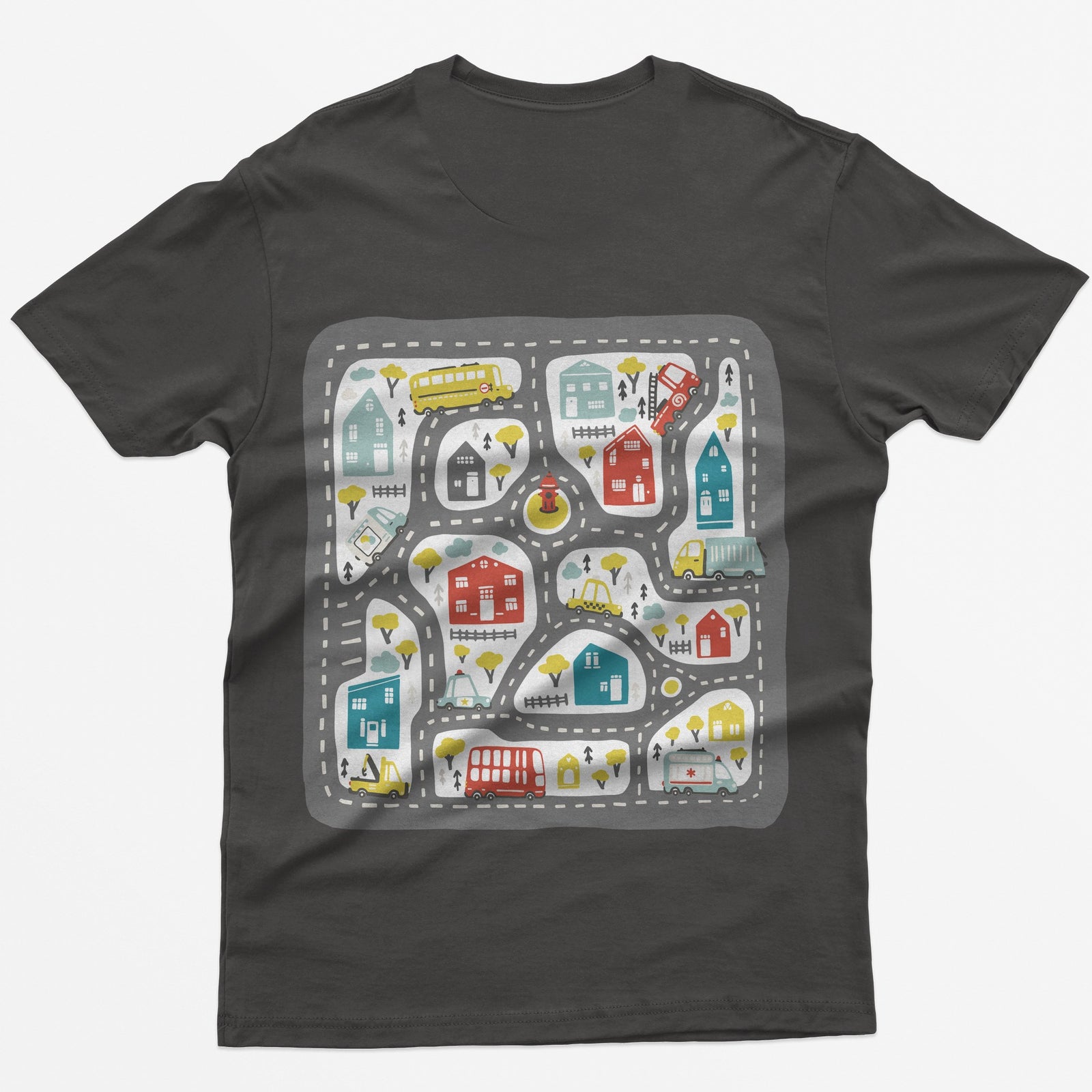 Play Cars on Dad's Back T-Shirt - Dark Heather back print
