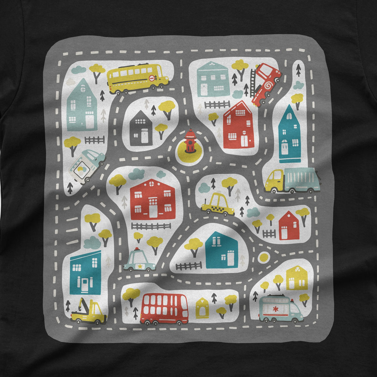 Play Cars on Dad's Back T-Shirt design close-up