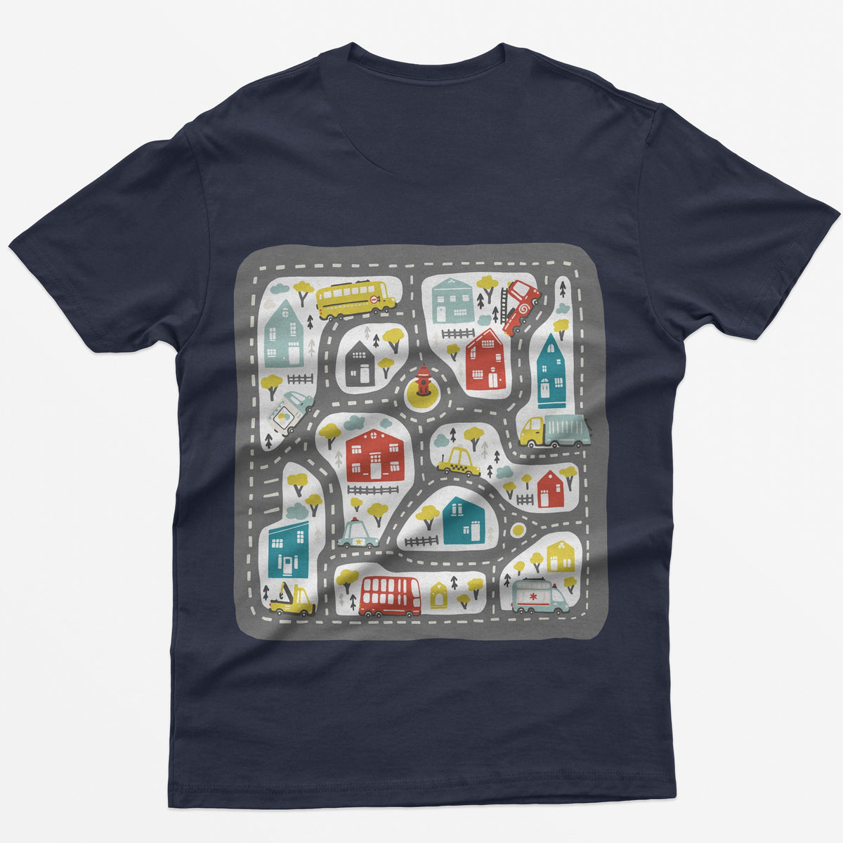 Play Cars on Dad's Back T-Shirt - Navy back print