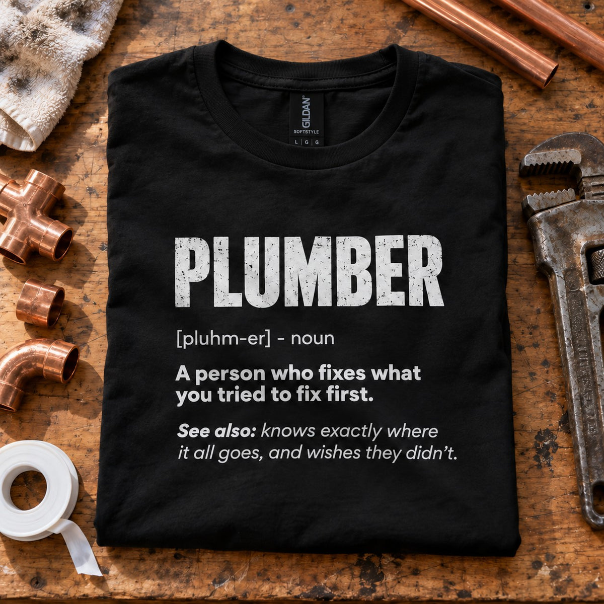 Plumber Definition T-Shirt - lifestyle photo