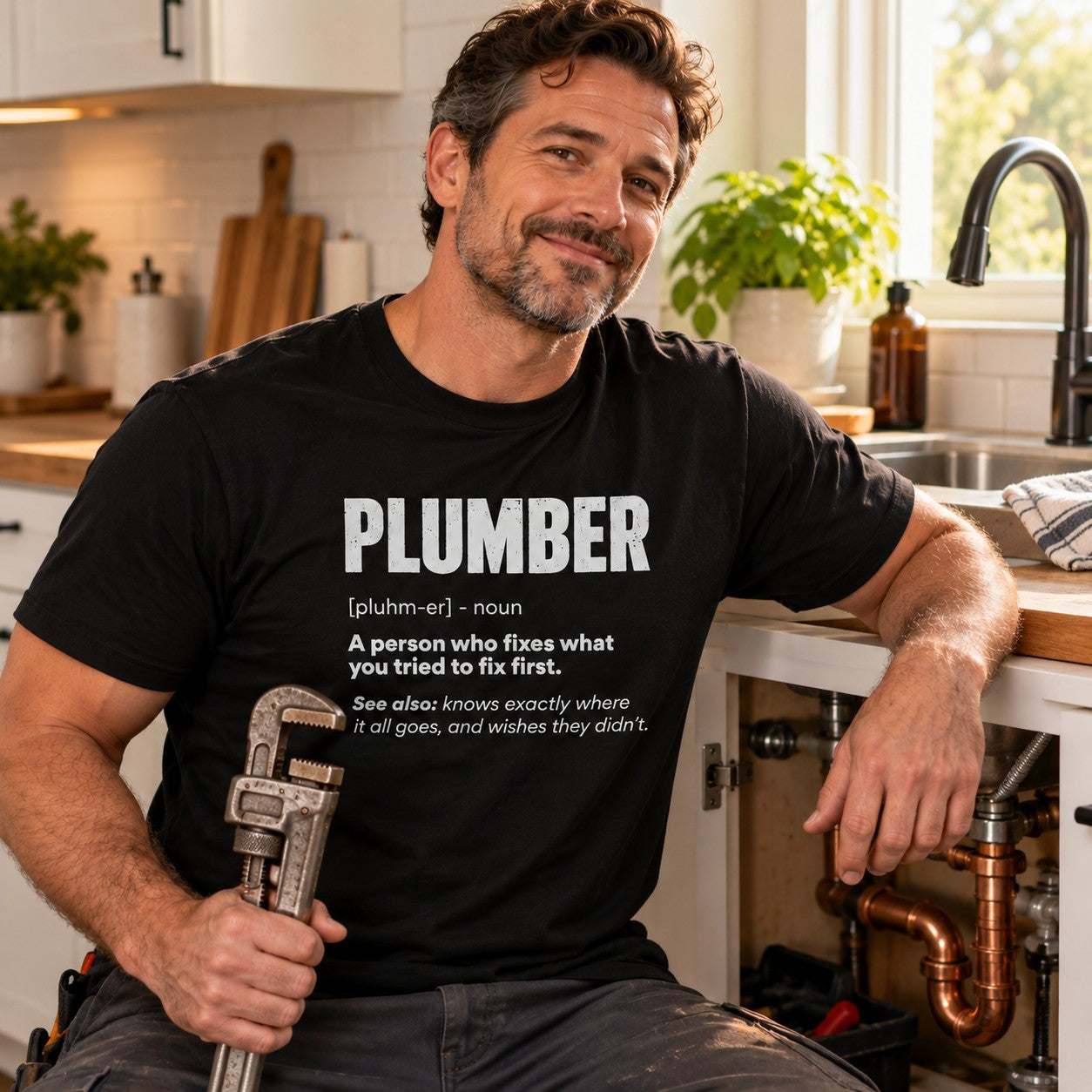 Plumber Definition T-Shirt - lifestyle photo