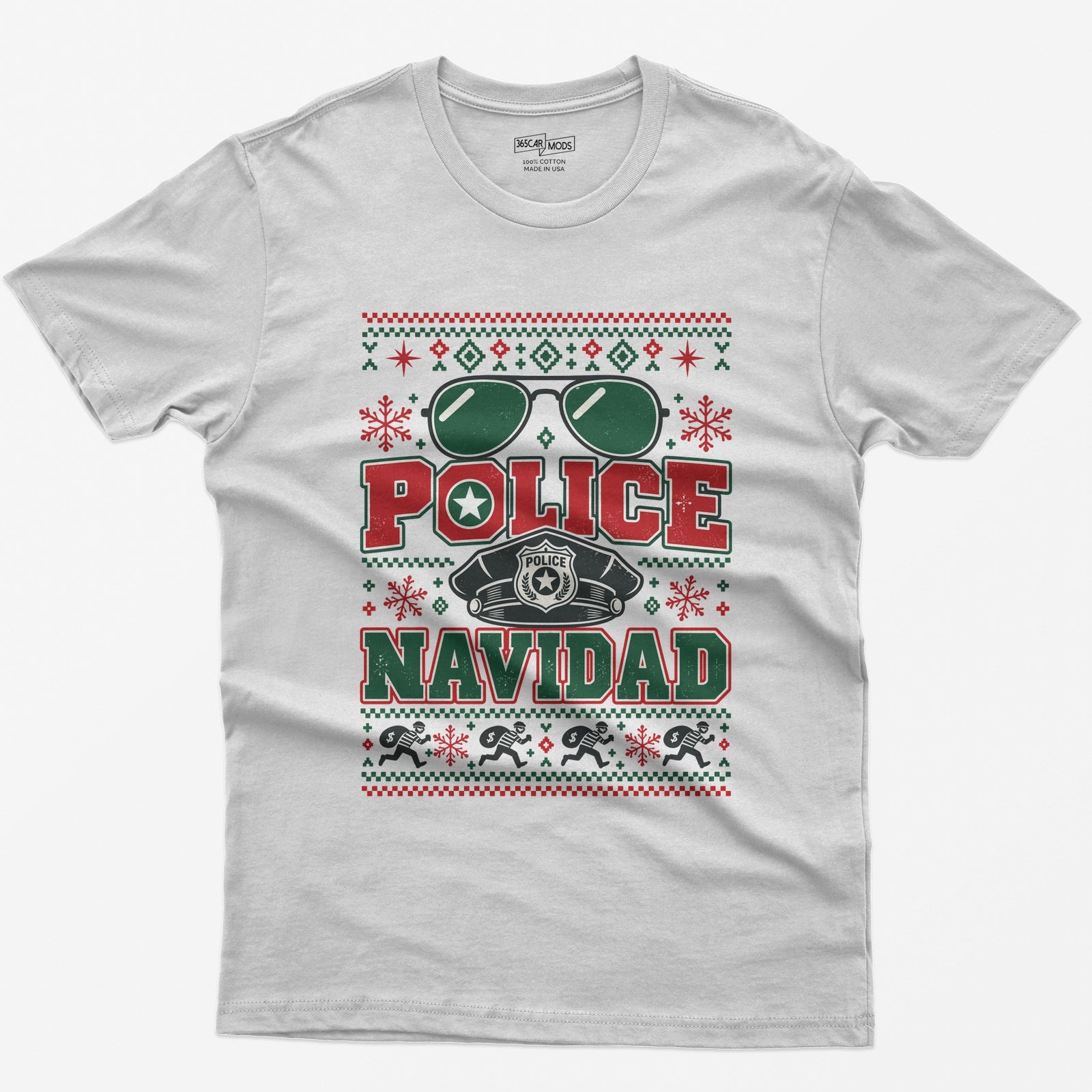 Police Navidad Christmas T-Shirt - Ash