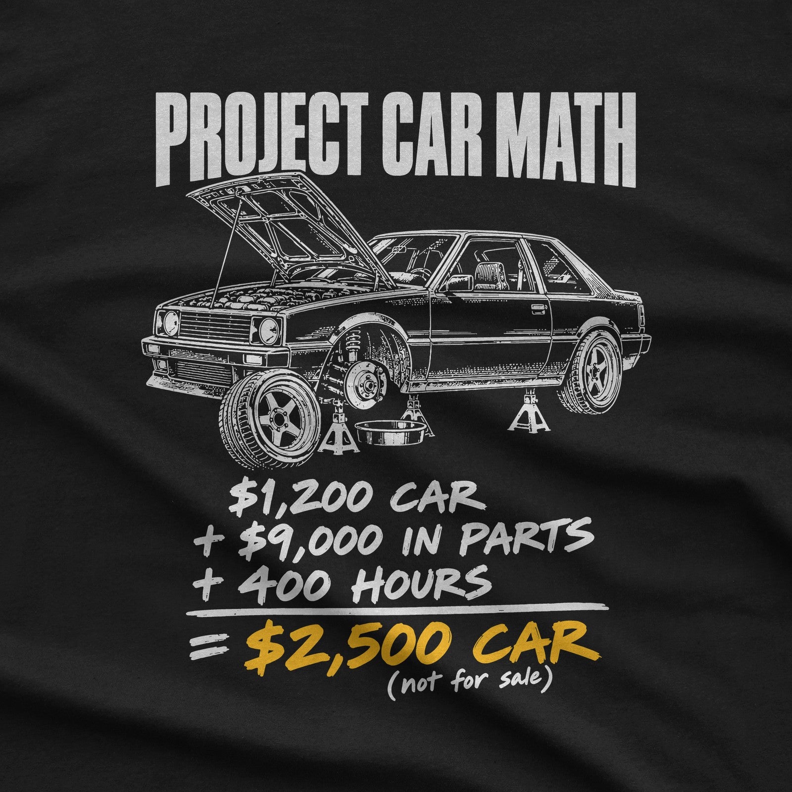 Project Car Math T-Shirt design close-up