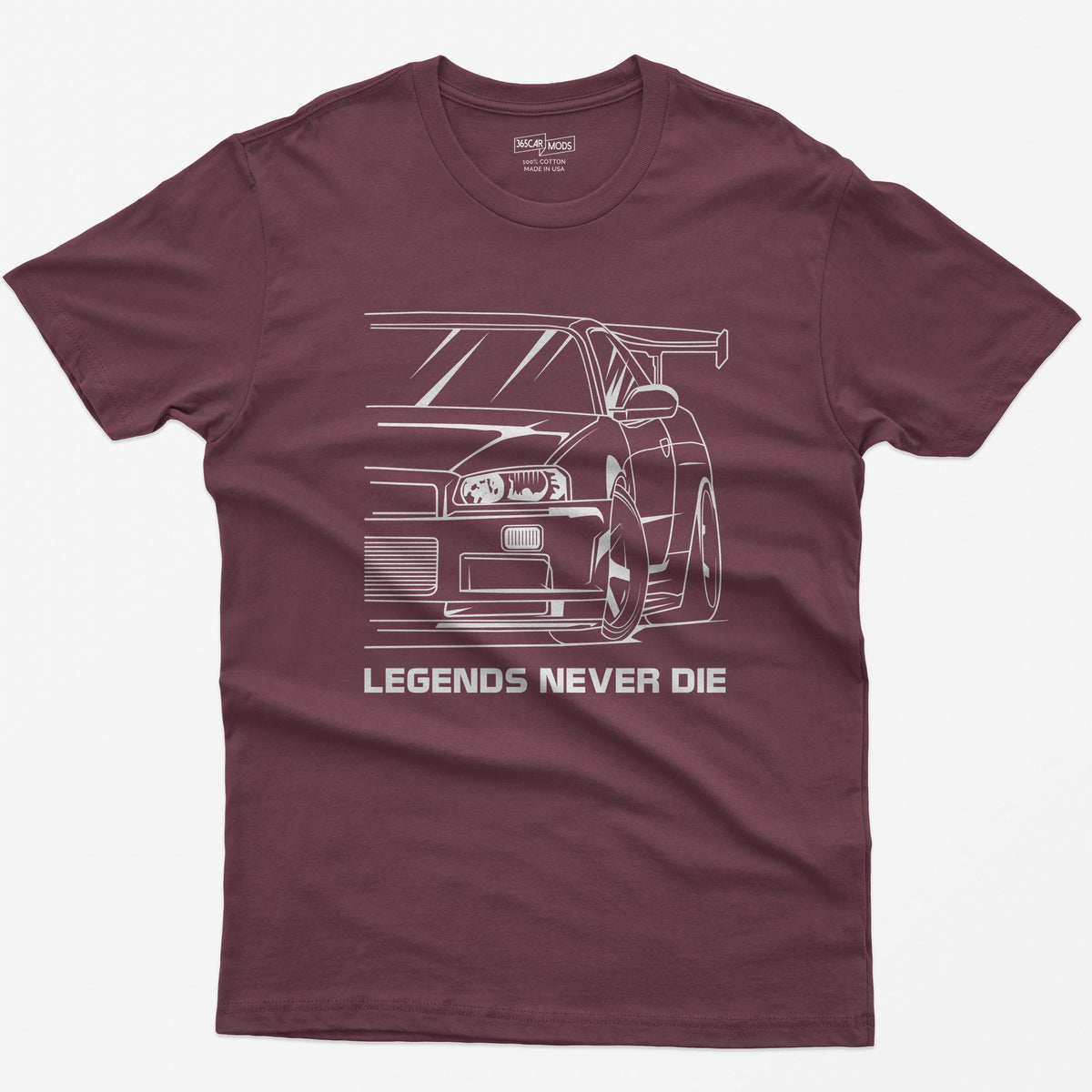 R34 JDM Legend T-Shirt - Maroon
