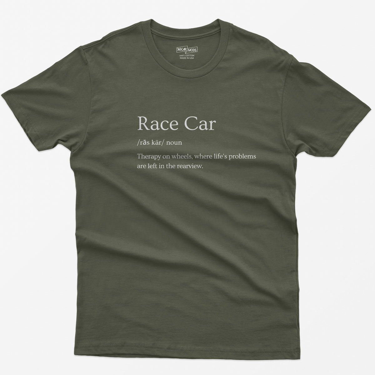 Race Car Definition T-Shirt - Military Green