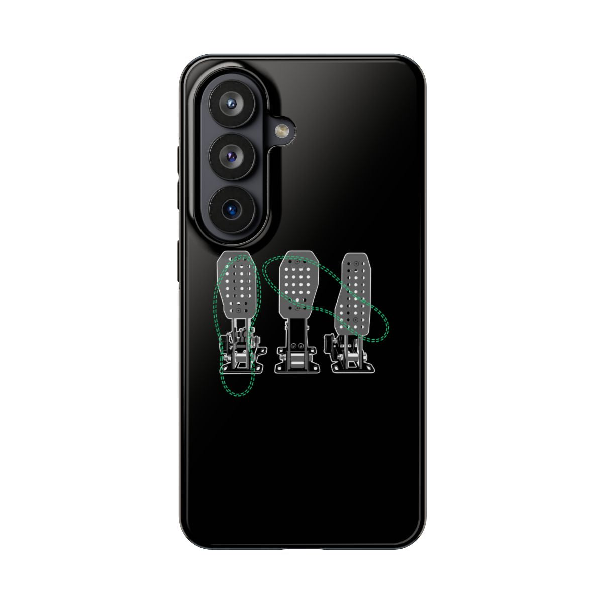 Racing Pedals tough phone case on Samsung Galaxy S26, back view