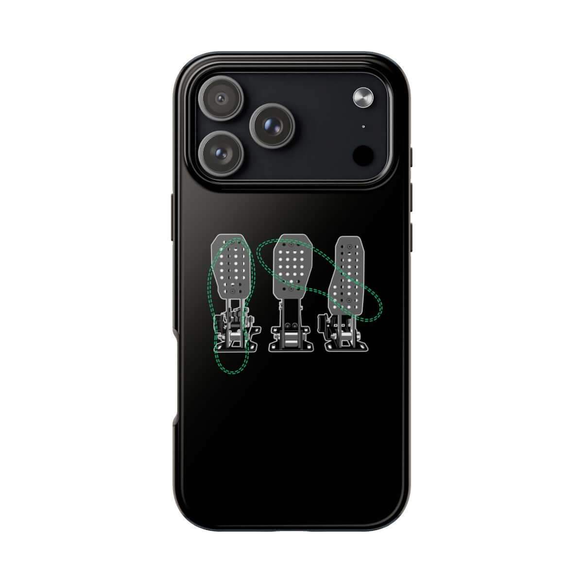 Racing Pedals tough phone case on iPhone 18 Pro Max, back view