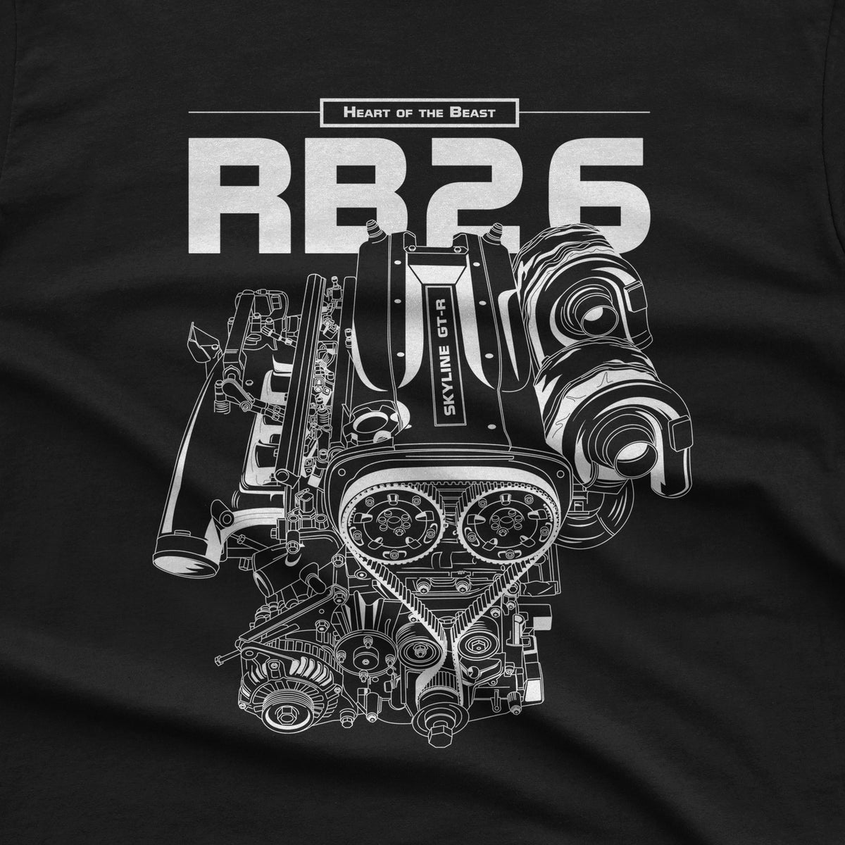 RB26 Heart of the Beast T-Shirt design close-up