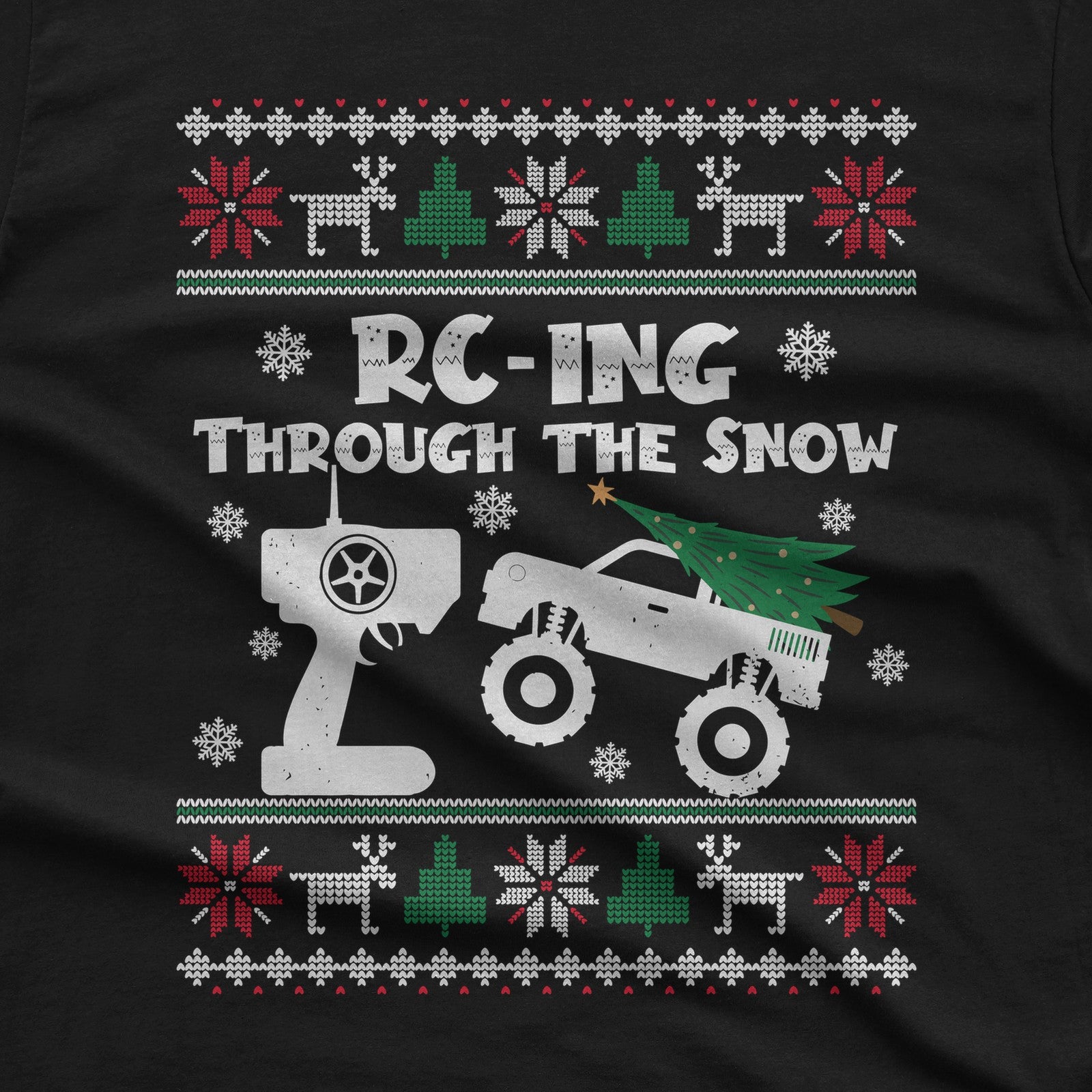 RC-ing Through the Snow Monster Truck Christmas T-Shirt