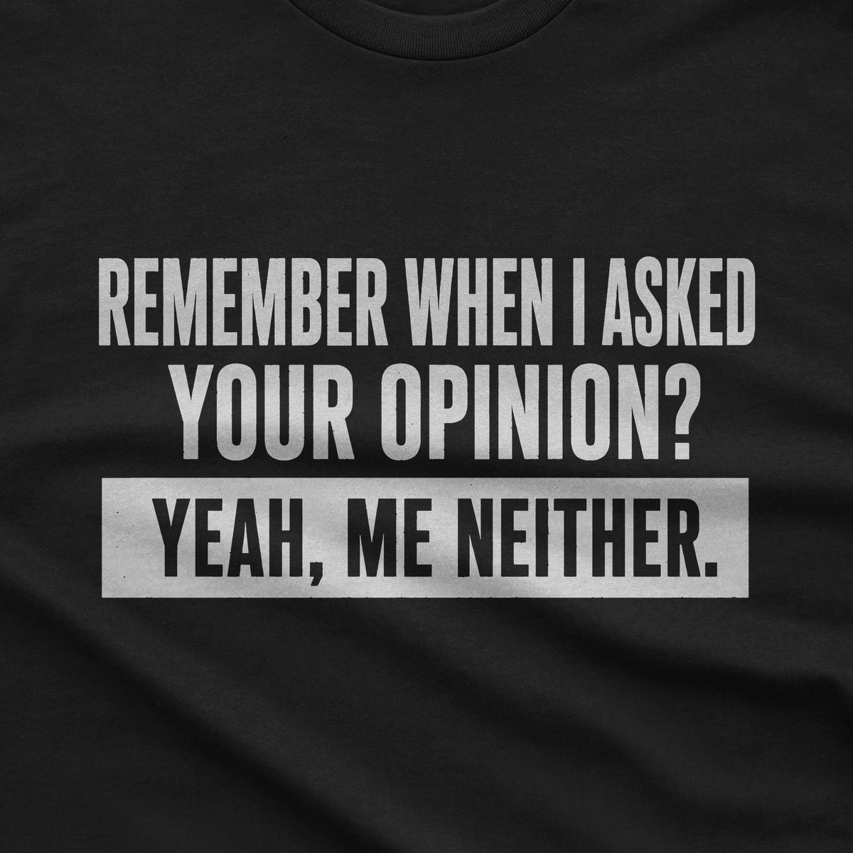 Remember When I Asked Your Opinion T-Shirt design close-up