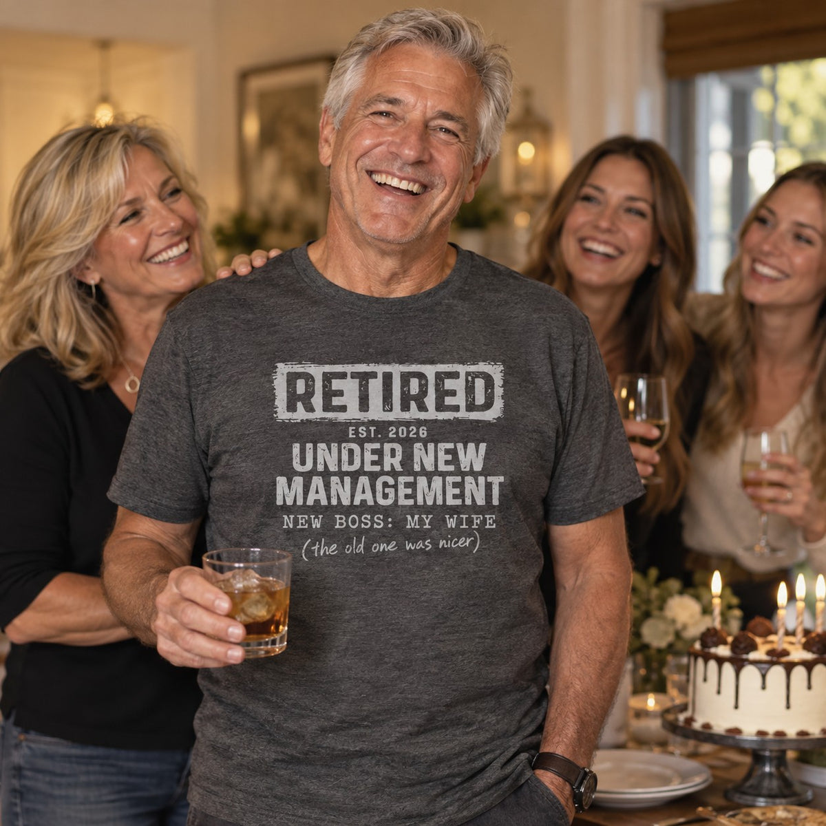 Retired Under New Management T-Shirt - lifestyle photo