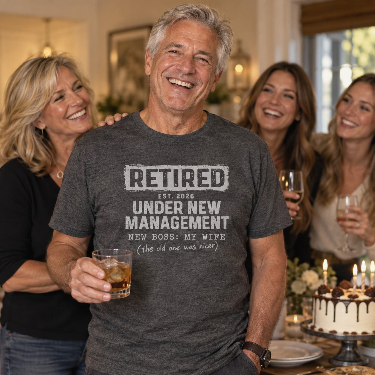 Retired Under New Management T-Shirt - lifestyle photo