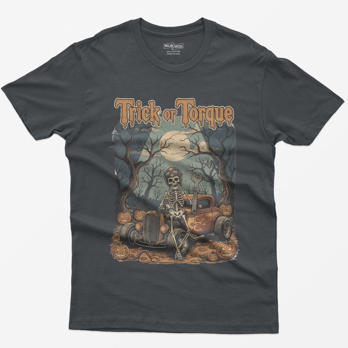 Retro Trick or Torque T-Shirt - Charcoal