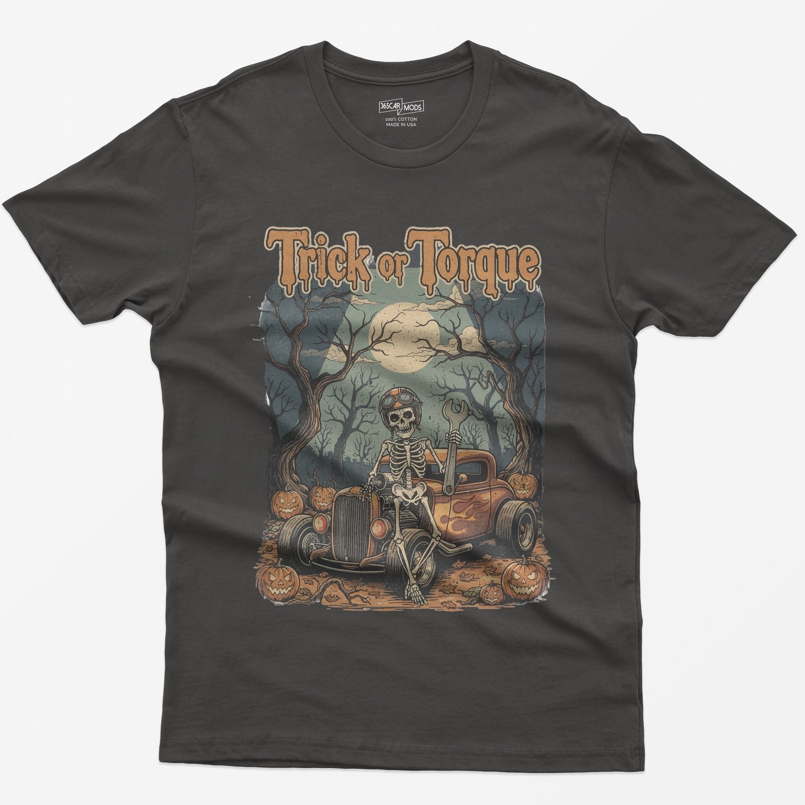 Retro Trick or Torque T-Shirt - Dark Heather