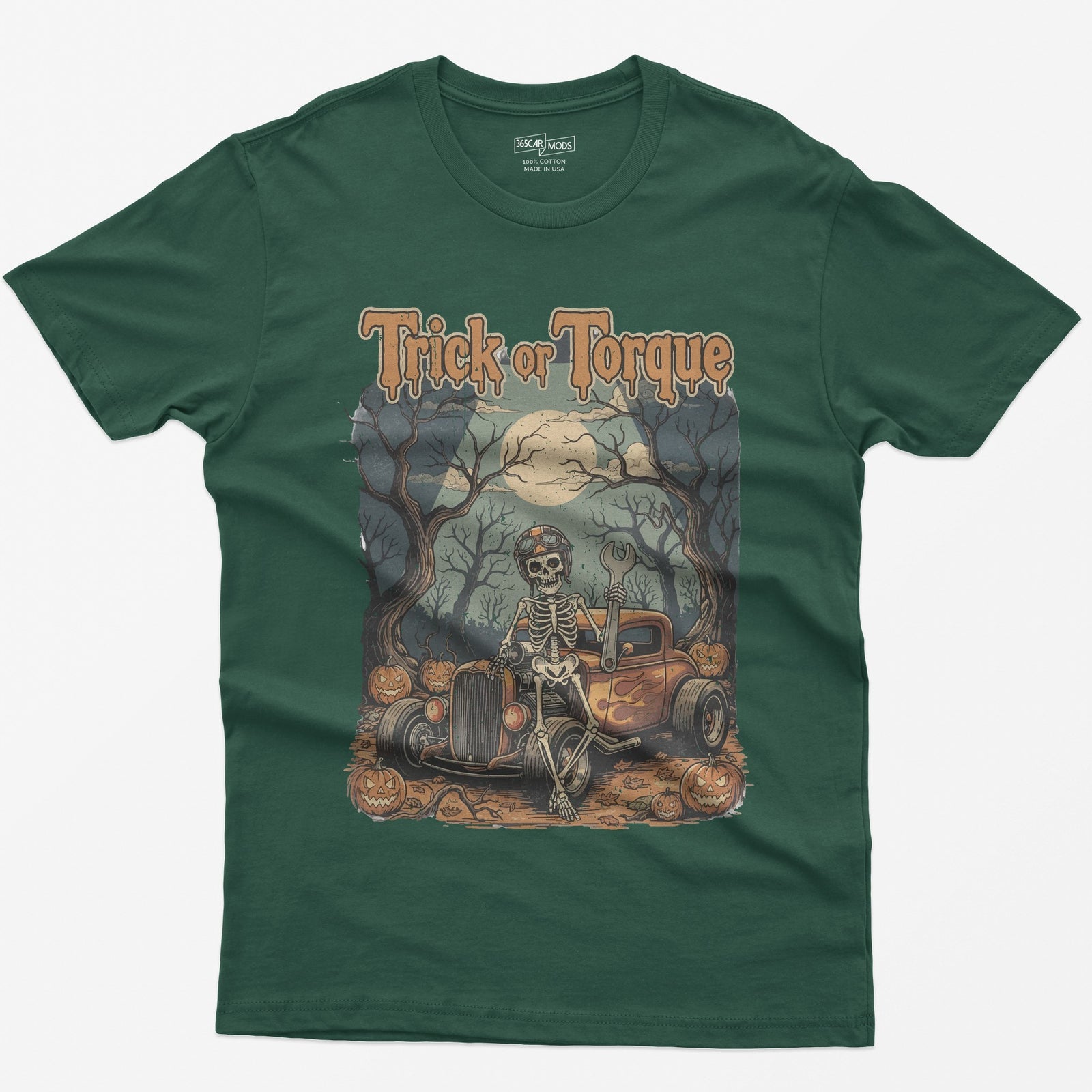 Retro Trick or Torque T-Shirt - Forest Green