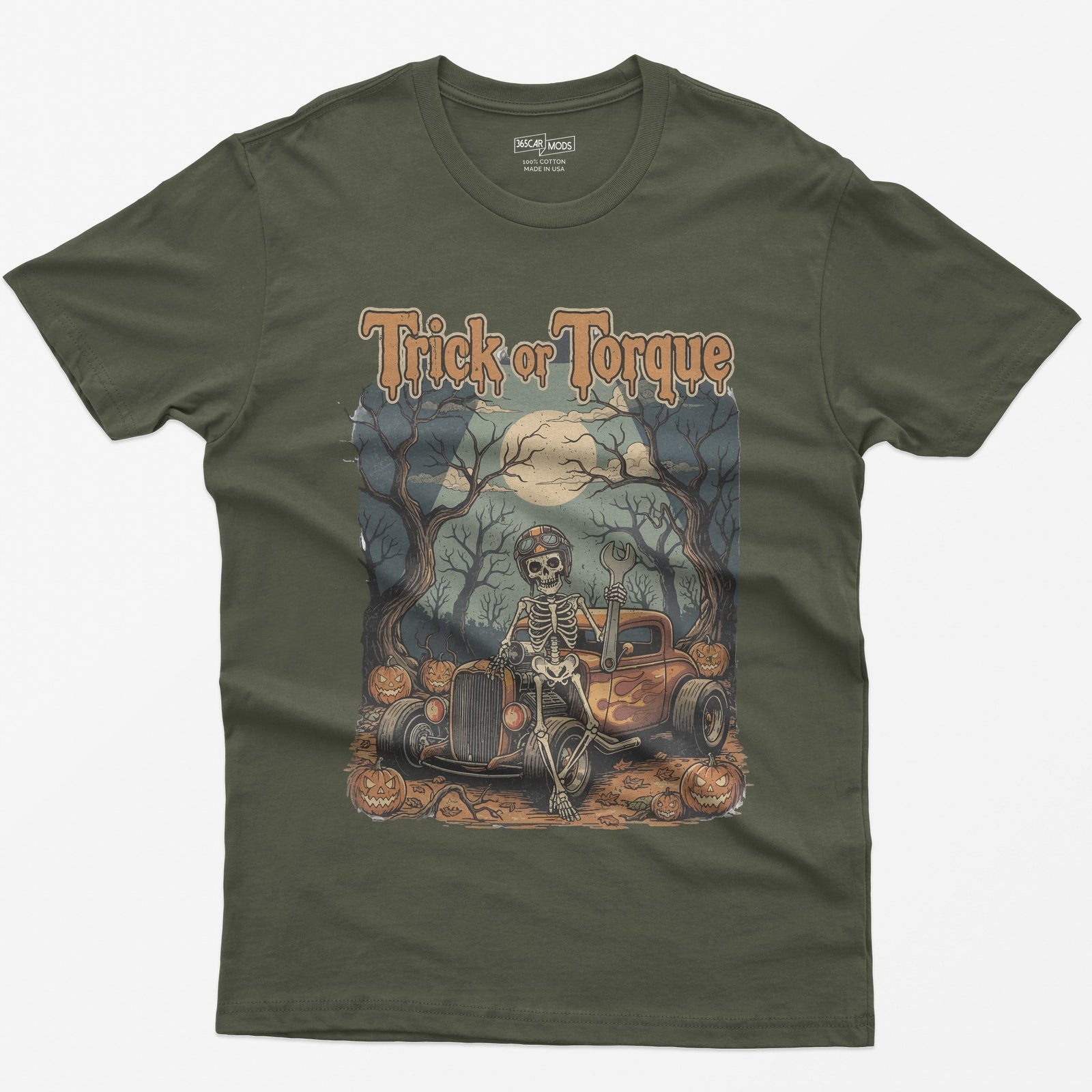 Retro Trick or Torque T-Shirt - Military Green