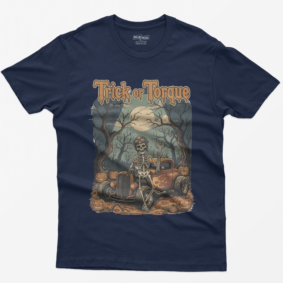 Retro Trick or Torque T-Shirt - Navy