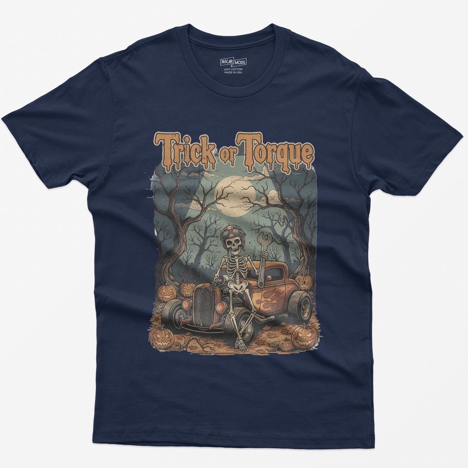 Retro Trick or Torque T-Shirt - Navy