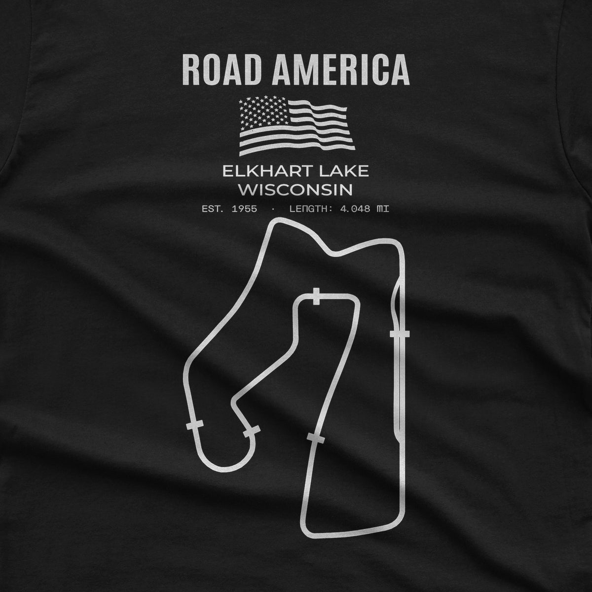 Road America Race Track T-Shirt design close-up