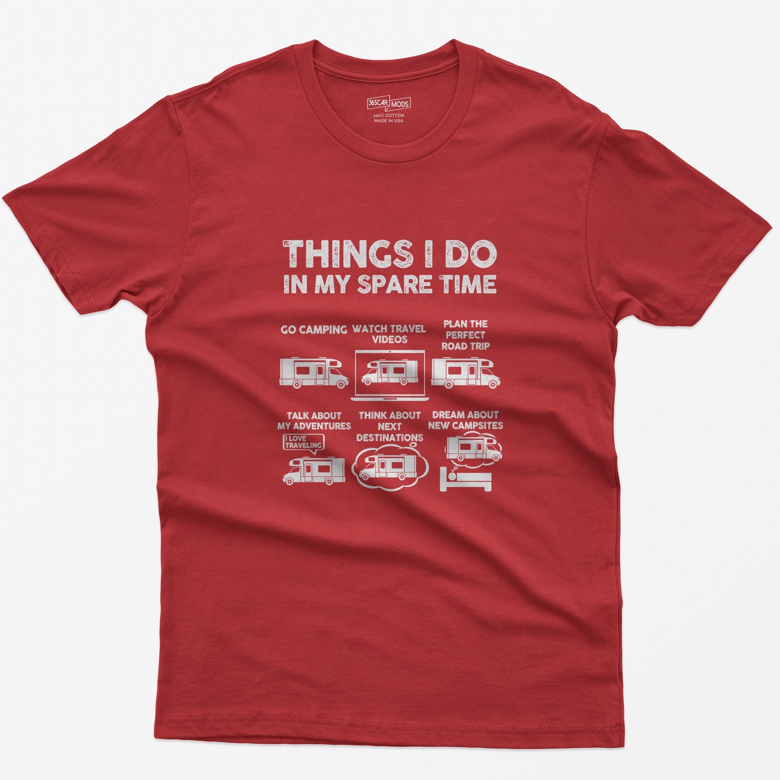 RV Enthusiast Things I Do In My Spare Time T-Shirt - Red