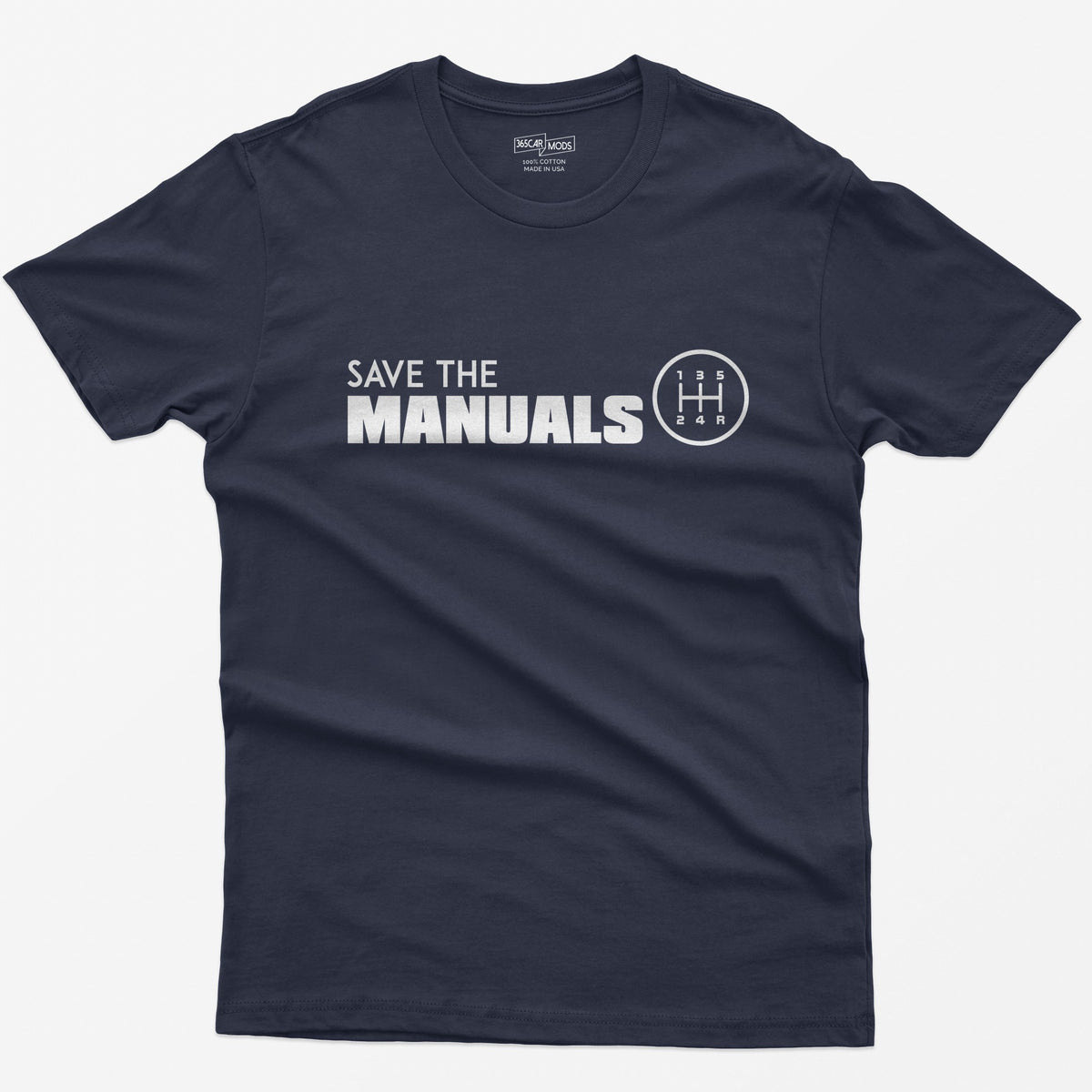 Save the Manuals Car T-Shirt - Navy