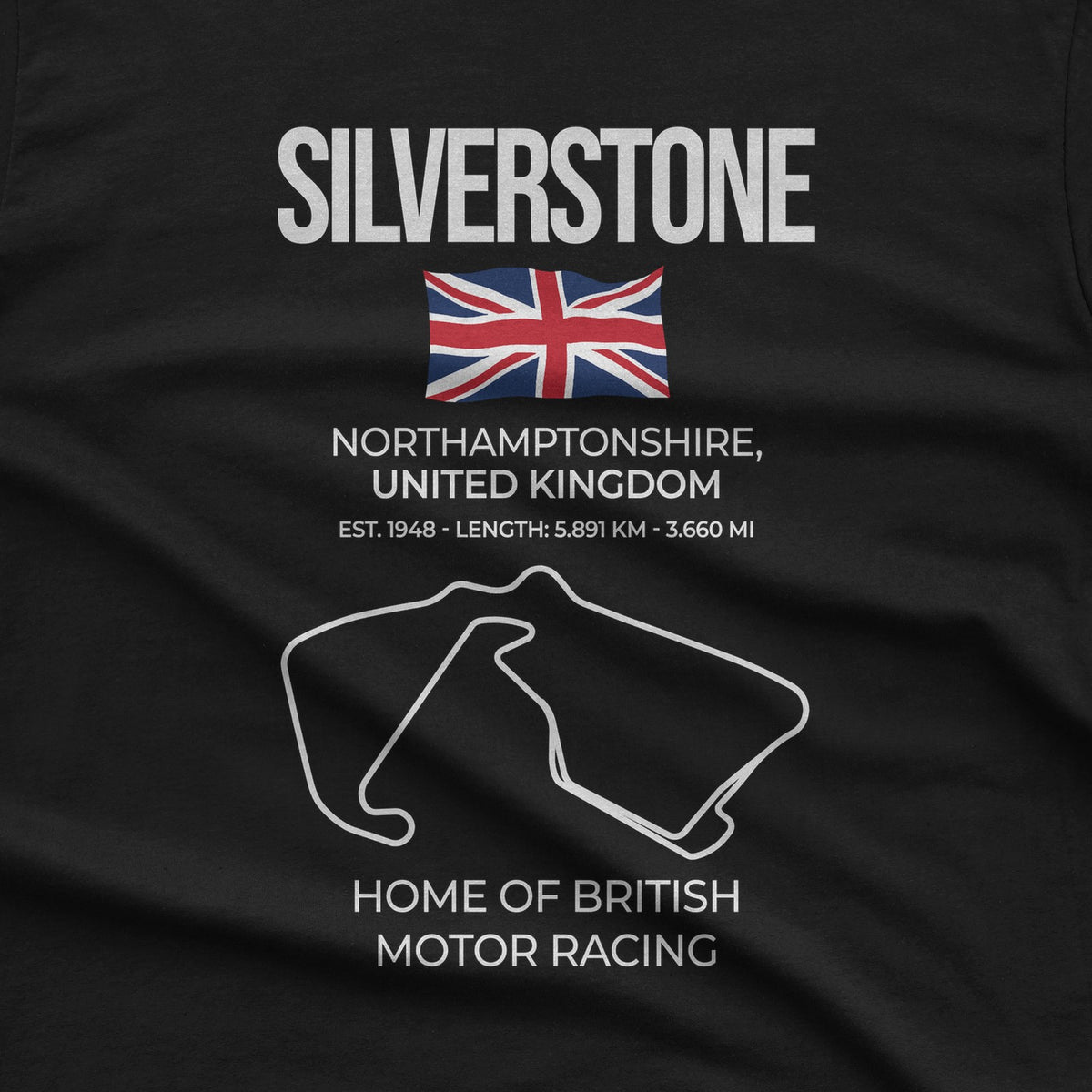 Silverstone Race Track T-Shirt design close-up