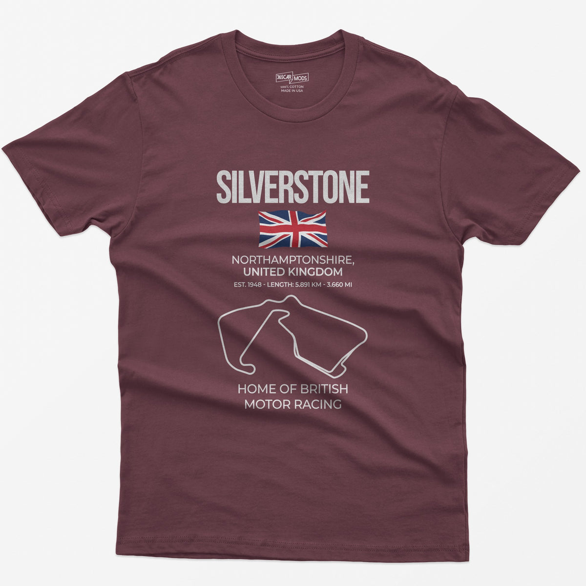 Silverstone Race Track T-Shirt - Maroon