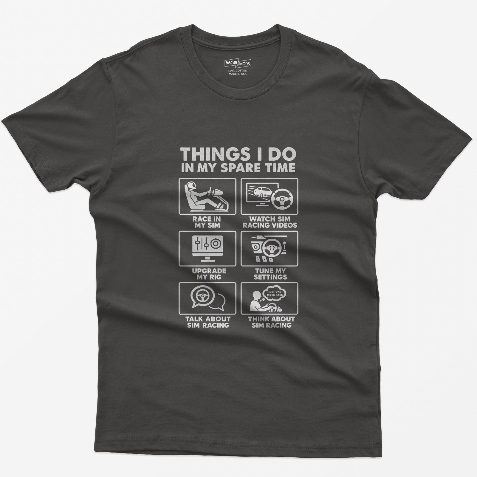 SIM Racing Things I Do In My Spare Time T-Shirt - Dark Heather