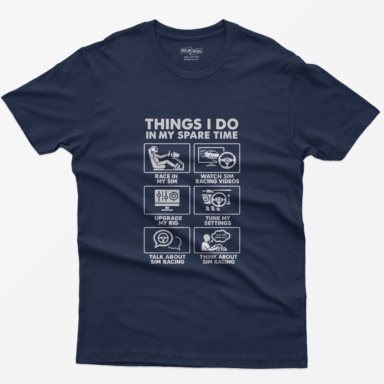 SIM Racing Things I Do In My Spare Time T-Shirt - Navy