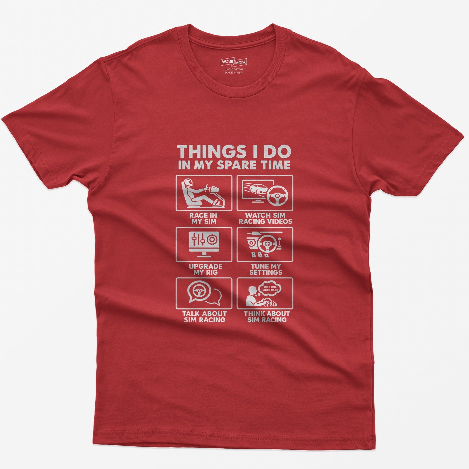 SIM Racing Things I Do In My Spare Time T-Shirt - Red
