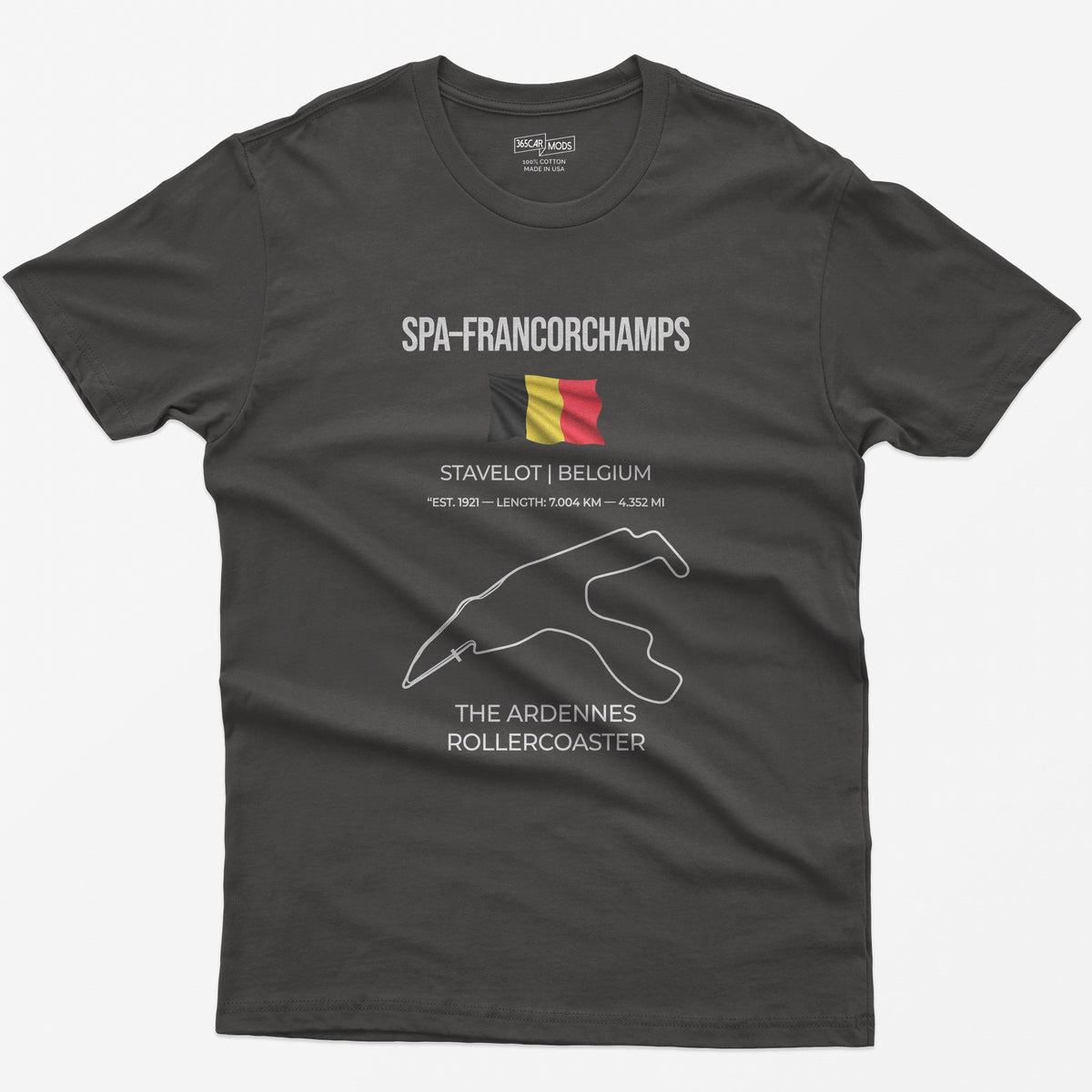 Spa-Francorchamps F1 Racing Track T-Shirt - Dark Heather