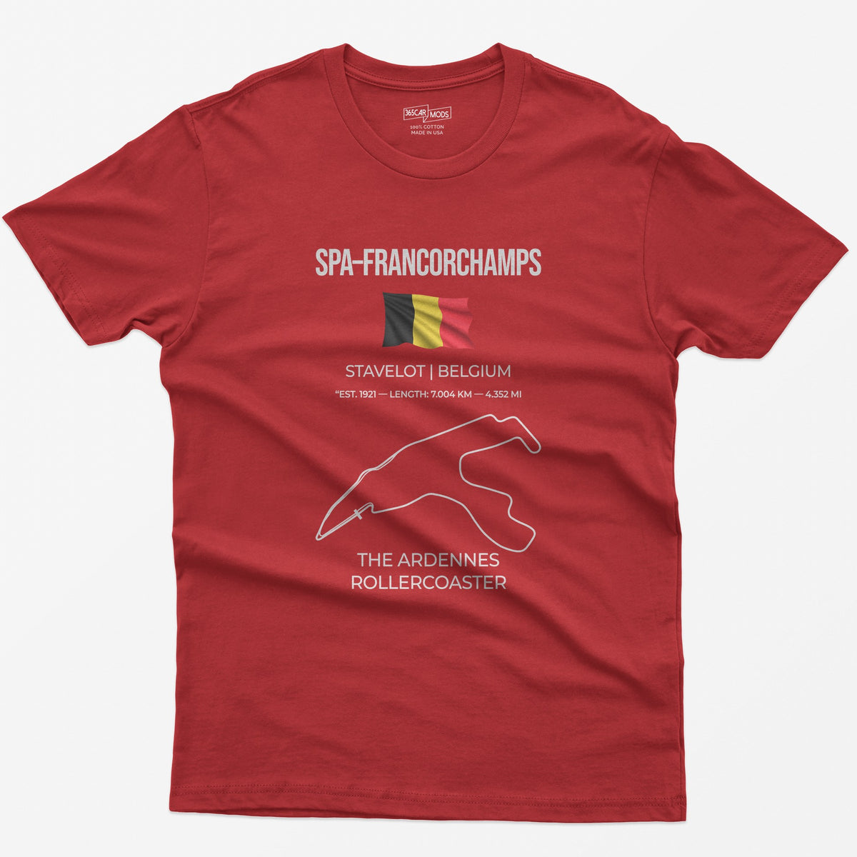 Spa-Francorchamps F1 Racing Track T-Shirt - Red