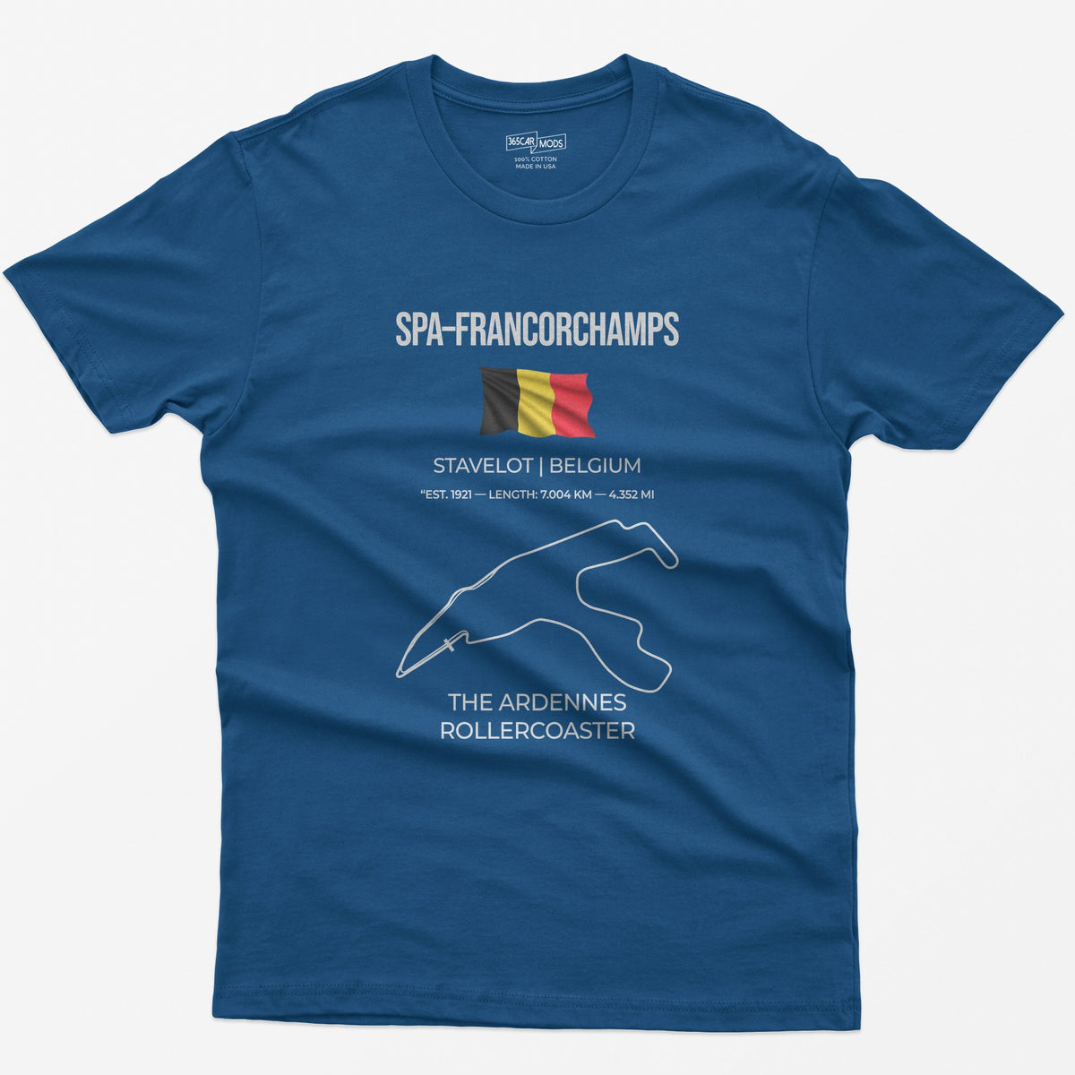 Spa-Francorchamps F1 Racing Track T-Shirt - Royal