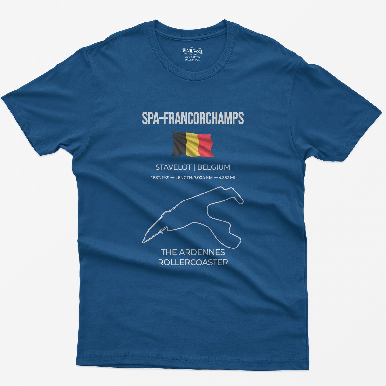 Spa-Francorchamps F1 Racing Track T-Shirt - Royal
