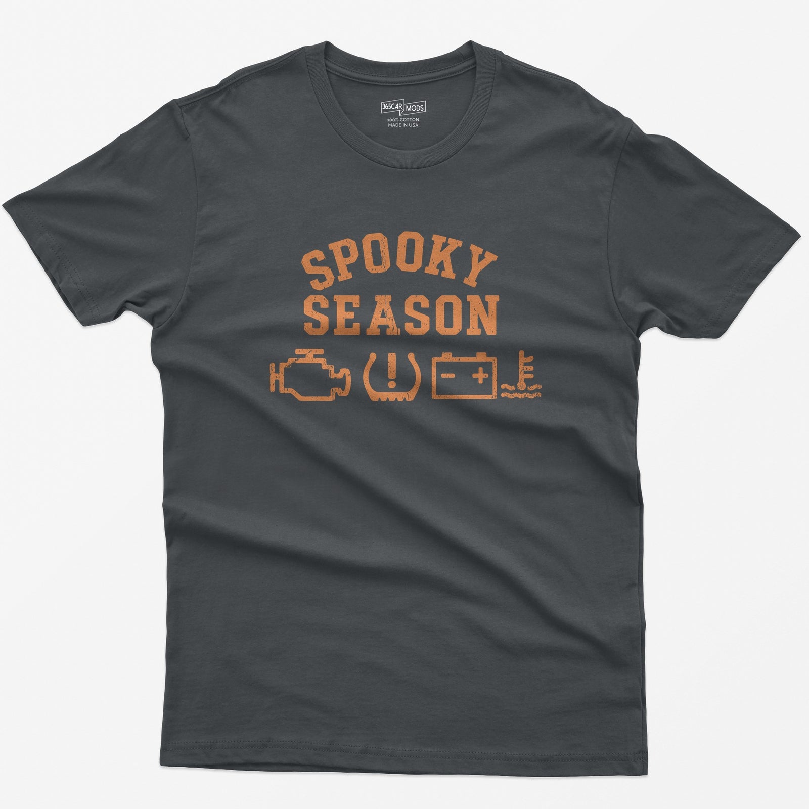 Spooky Season Dashboard Warning Lights Halloween T-Shirt - Charcoal